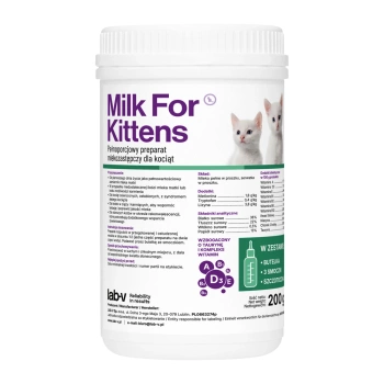 LAB-V Milk For Kittens - sustituto de leche para gatitos 200g-Kit con biberón y tetinas