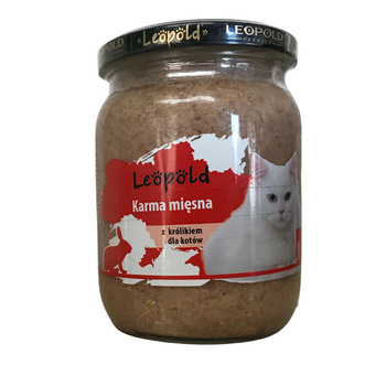Leopold comida de carne de conejo para gatos 500g (Tarro)