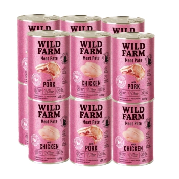 WILD FARM Paté de Pollo/Cerdo 12x400g - alimento sin gluten para gatos