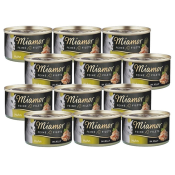 Miamor Feine Filetes en gelatina - comida húmeda para gatos pollo lata 12x100g
