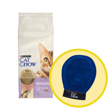 Purina Cat Chow Special Care Sensitive 15kg + Guante de aseo - Cat Chow