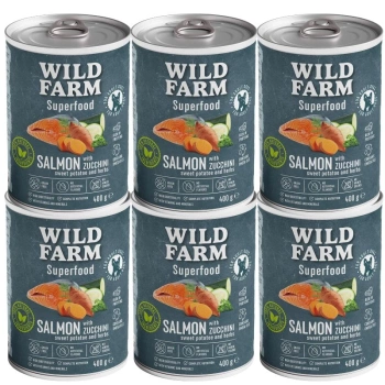 Wild Farm Superfood Salmón 6x400g pienso para perros sin cereales