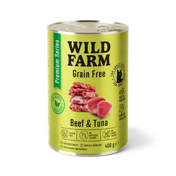 WILD FARM Premium Grain Free Beef and Tuna 400g - comida para gatos sin cereales