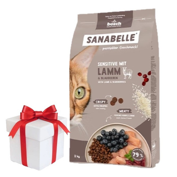 BOSCH Sanabelle Adulto Sensitive Cordero 8 kg + ¡Sorpresa para el Gato GRATIS!
