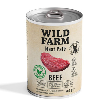 Wild Farm Pate Beef 400g comida para perros sin gluten