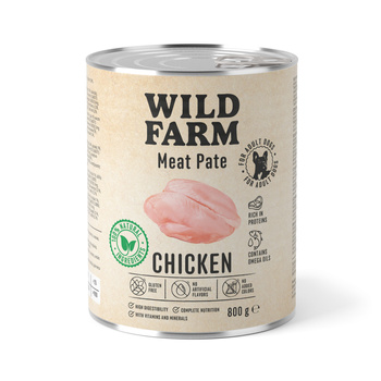 WILD FARM Pate Pollo 800g pienso para perros sin gluten