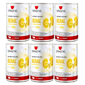 Disugual Veterinary comida húmeda para perros RENAL Beef (adulto) 6x400g