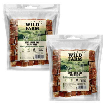 WILD FARM cordero y bacalao cubos suaves 2x500g golosinas para perros