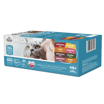 Frendi bolsitas para gatos sabores de carne en salsa 48x100g
