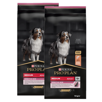 Purina Pro Plan Adulto Mediano Piel Sensible Optiderma Salmón y Arroz 2x14kg