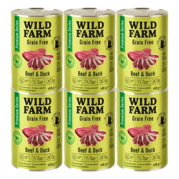 WILD FARM Premium Grain Free Beef and Duck 6x400g - comida para gatos sin cereales