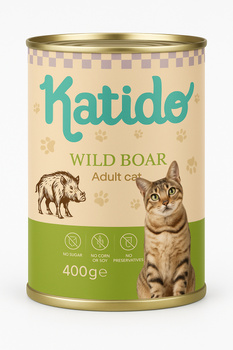Katido Comida húmeda para gatos con jabalí 400g