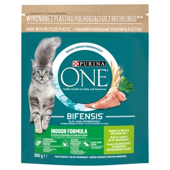 Purina One Cat Indoor comida de pavo para gatos 800 g