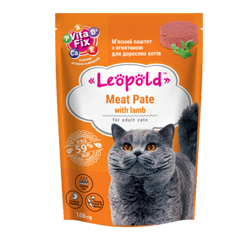 Leopold paté de carne con cordero para gatos 100g