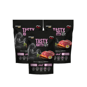 Tasty Dogs Life Junior Plato con ternera en gelatina 3x500 g