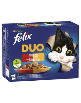 Felix Duo Sabores Campestres en gelatina con carne 12x85g