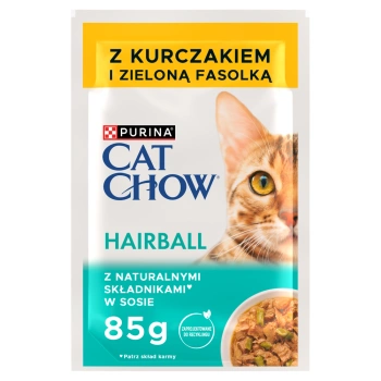 Purina Cat Chow Hairball Pollo y judías verdes en salsa 85g