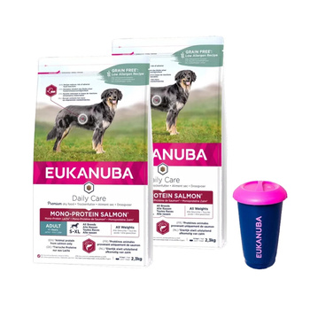 EUKANUBA Salmón Monoproteico 2x2,3kg + Contenedor de comida de 4,5 kg GRATIS