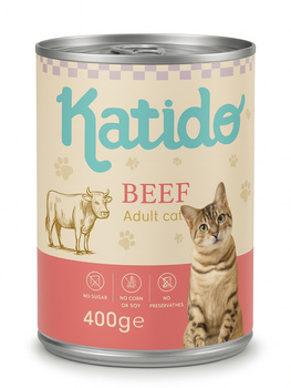 Katido Comida Húmeda para Gatos con Carne de Buey 400g