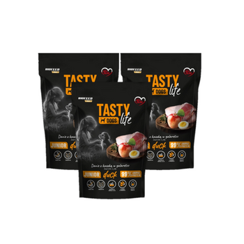 Tasty Dogs Life Junior Plato con pato en gelatina 3x500 g
