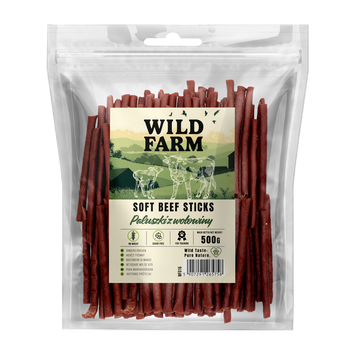 WILD FARM palitos de ternera 500g golosinas para perros