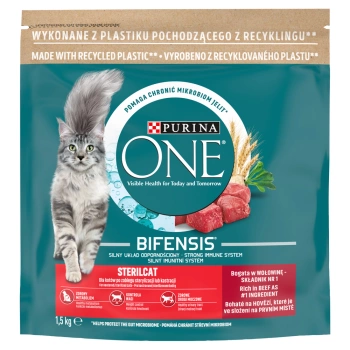 Purina One Cat Sterilcat Alimento con carne de vacuno para gatos 1,5kg
