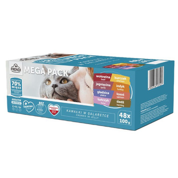 Frendi bolsitas para gatos sabores carne y pescado en gelatina 48x100g