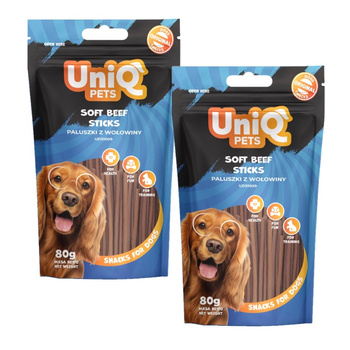UNIQ PETS golosinas para perros palitos de carne 2x80g