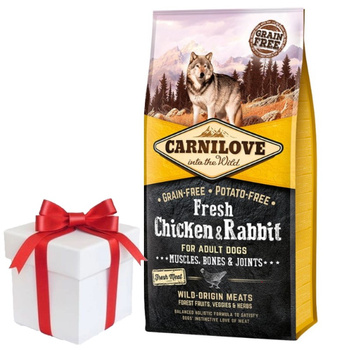 Carnilove Pollo Fresco Conejo Adulto 12 kg + ¡Sorpresa para el Perro GRATIS!