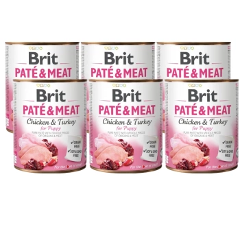 Brit Paté y Carne para Cachorro Pollo con Pavo 6x800g