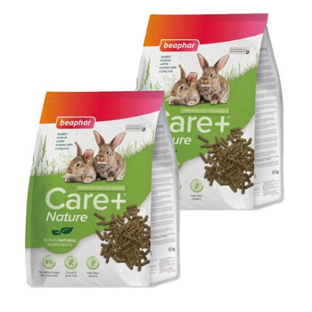 BEAPHAR-Care+ Conejo 2x1,5 kg - Alimento Super Premium para conejos mayores