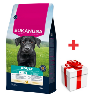 EUKANUBA Pollo Adulto de Razas Grandes 15 kg + sorpresa para el perro