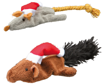 Trixie Christmas Peluche Ratón y Ardilla Mascota para Gatos
