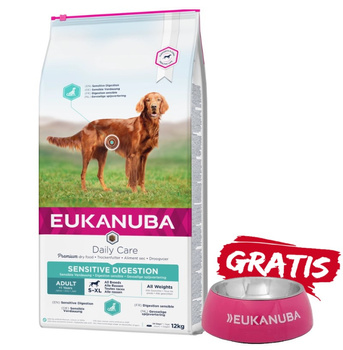 Eukanuba Daily Care Adulto Digestión Sensible 12kg + ¡Cuenco GRATIS!