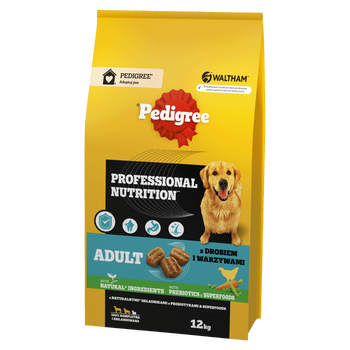 PEDIGREE® Adult Professional Nutrition 12kg con ave y verduras - alimento completo seco para perros adultos de razas grandes y medianas