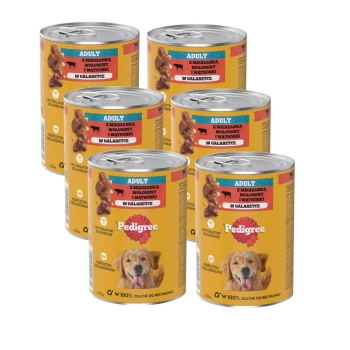 Pedigree Comida Húmeda para Perros Adultos con Jalea de Buey Lata 6x400g