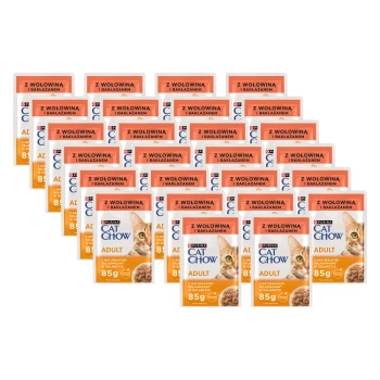 PURINA Cat Chow Alimento para gatos adultos con gelatina de ternera y berenjena 26x85g