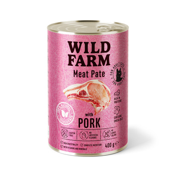 WILD FARM Pate Cerdo 400g - comida para gatos sin gluten