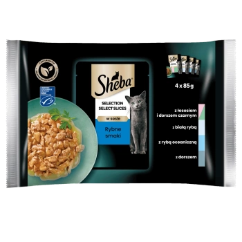 Sheba Sachet Selección En Salsa Sabor Pescado 4x85g