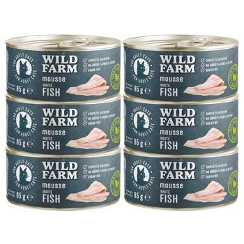 WILD FARM Mousse Pescado Blanco 6x80g - mousse sin cereales para gatos