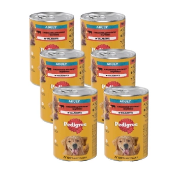 Pedigree Adult Comida húmeda para perros con gelatina de ternera 6x1200g