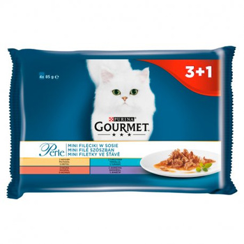 GOURMET Perle alimento para gatos adultos Mini Filetes en salsa 4x85g